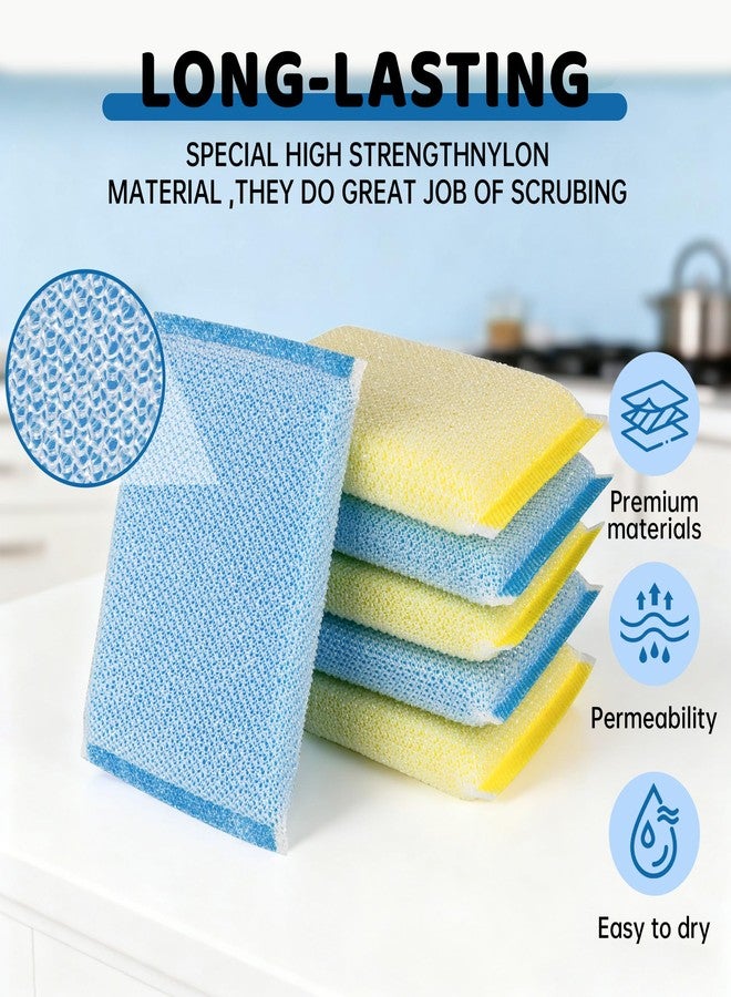 derloyo 20 Pack All-Purpose Kitchen Sponges, Non Scratch, for Washing and Cleaning Dishes, Non-Stick Cookware, Premium Scrubbers, Ideal for Kitchen, Bathroom - Image 3